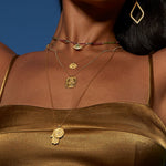 Layered Ganesha Hindu God, Bestower of Good Fortune Necklace with delicate beading, representing spiritual jewelry and meditation. Perfect for those seeking a meaningful talisman for protection and manifestation, ideal for yoga enthusiasts.