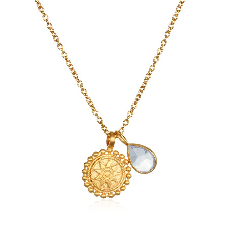 Mandala Birthstone Necklace - March - Satya Online