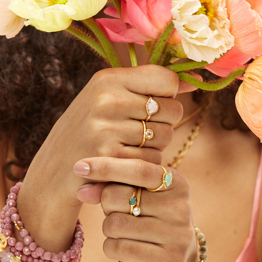 Healing Path Lotus Pink Opal Ring