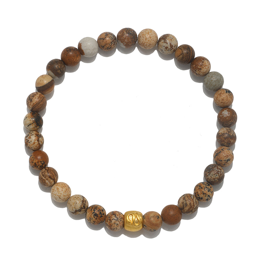 Grounded to the Earth Picture Jasper Gemstone Bracelet