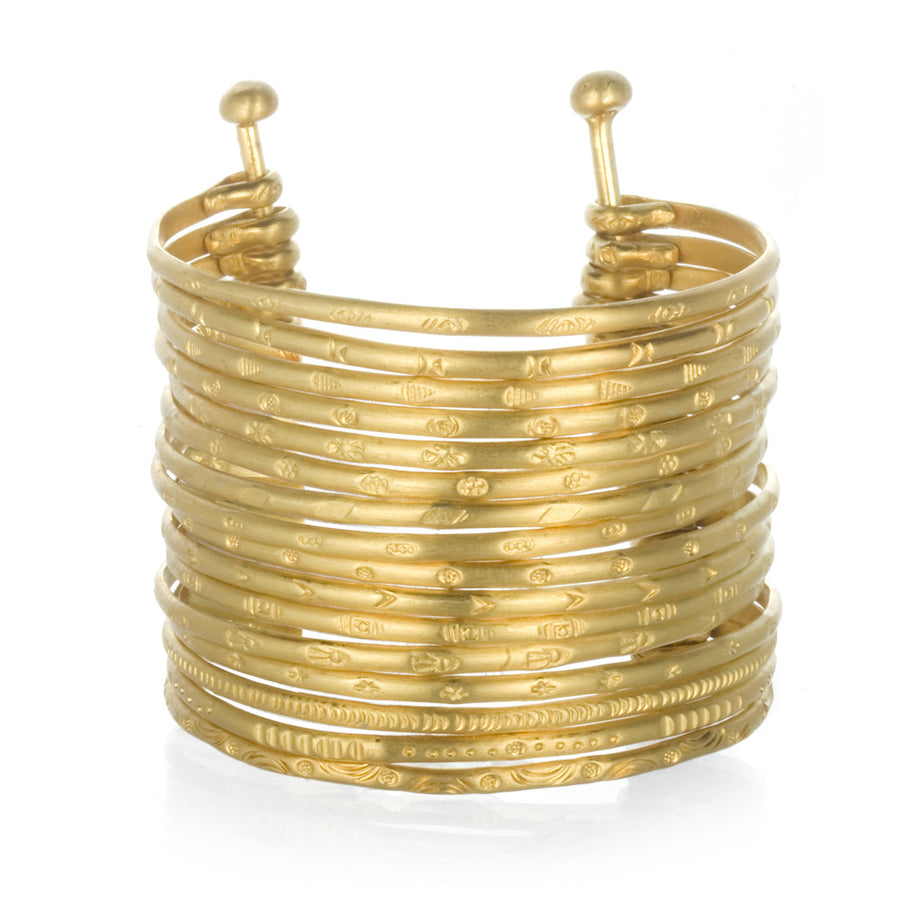 Gold Large Bangle Bracelet Cuff - Something Special - Satya Online