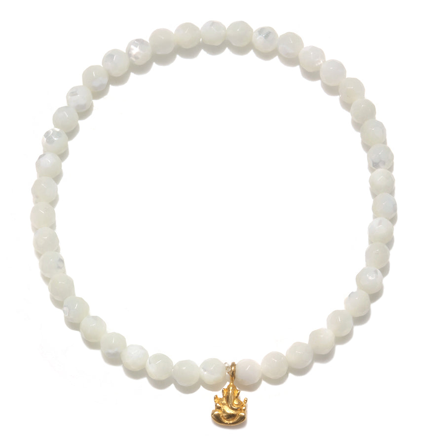 Ganesha Hindu God, Mini Pearl Bracelet - Satya Jewelry