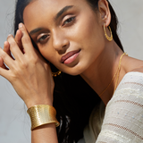 Gold Medium Basketweave Bracelet Cuff - Satya Online