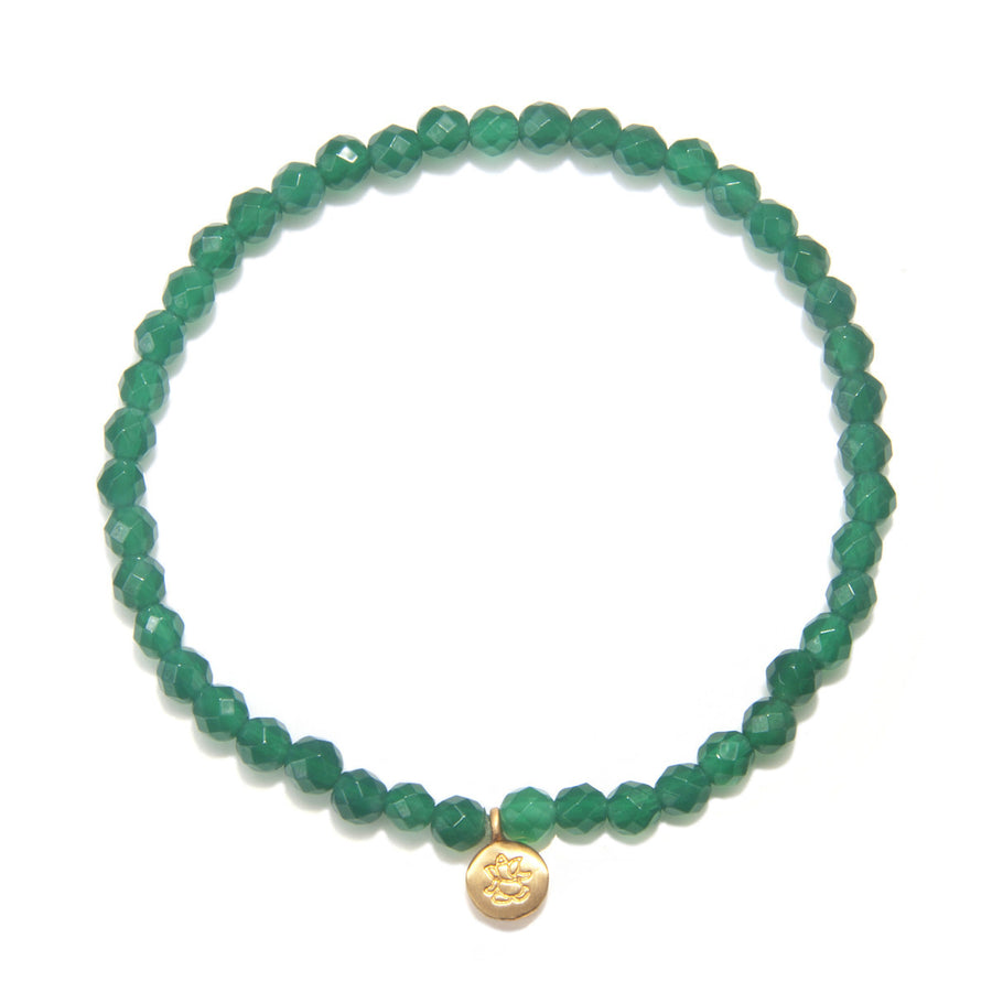 Ganesha Hindu God, Green Onyx Bracelet - Satya Online