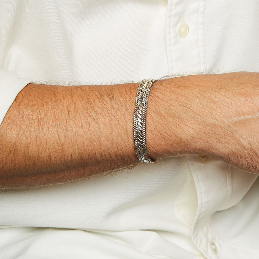 Grounded in Serenity Sterling Silver Men's Cuff