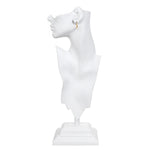 Stylized display of a pair of Open to Possibilities Earrings on a sculptural bust. These earrings serve as a sacred piece of spiritual jewelry, embodying meaning and connection, suitable for mindfulness and chakra balancing.