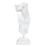 Stylized display of a pair of Open to Possibilities Earrings on a sculptural bust. These earrings serve as a sacred piece of spiritual jewelry, embodying meaning and connection, suitable for mindfulness and chakra balancing.