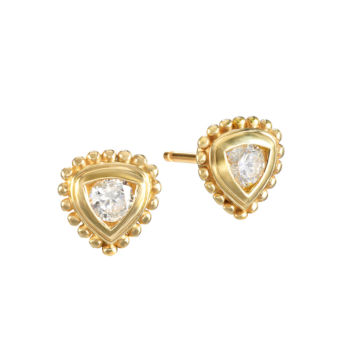Incandescent Spirit 14kt Gold Diamond Stud Earrings showcase brilliant diamonds set in luxurious 14kt gold, embodying the spirit of clarity and abundance. These elegant earrings serve as spiritual jewelry and a meaningful charm for manifestation and protection, making them perfect for meditation and yoga enthusiasts.