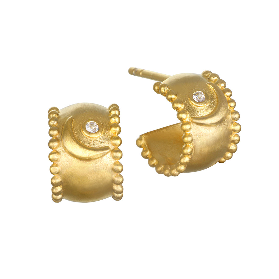 Cradled by the Moon Huggie Hoop Earrings