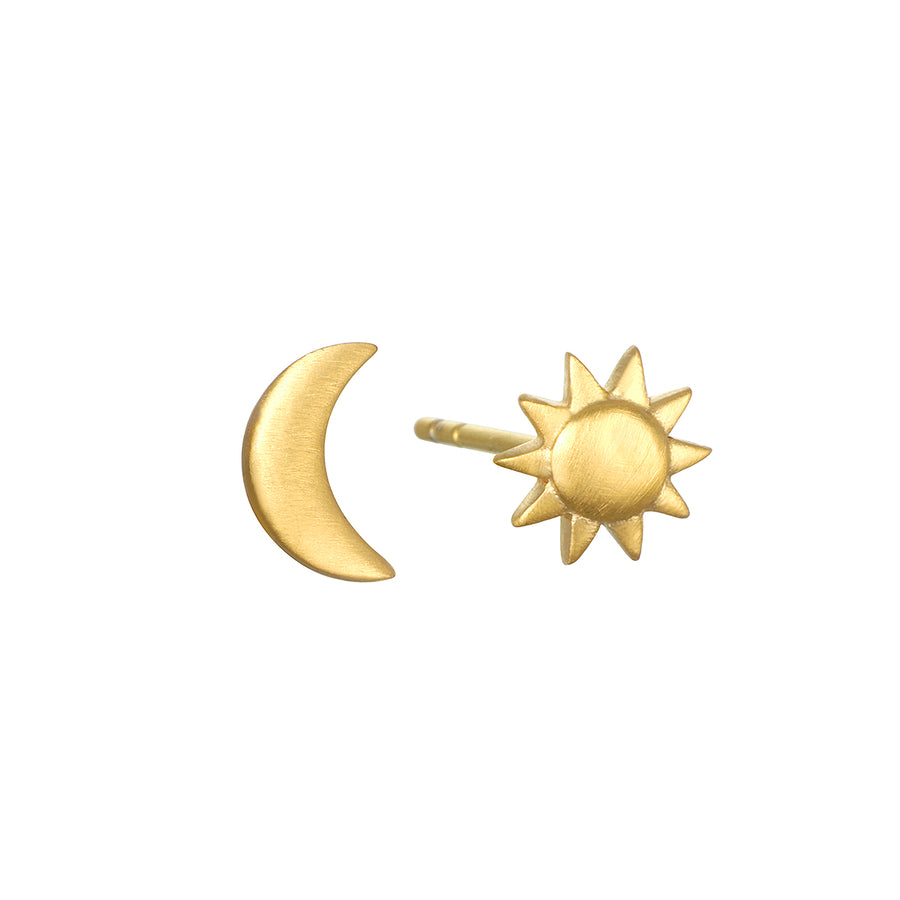 Celestial Light Moon and Sun Stud Earrings
