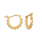 Simple Treasure Dot Hoop Gold Earrings featuring tiny beads, ideal spiritual jewelry for enhancing inspiration and gratitude. Perfect for meditation and yoga, this meaningful design serves as a charm to elevate your style and spirit.