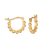 Simple Treasure Dot Hoop Gold Earrings featuring tiny beads, ideal spiritual jewelry for enhancing inspiration and gratitude. Perfect for meditation and yoga, this meaningful design serves as a charm to elevate your style and spirit.