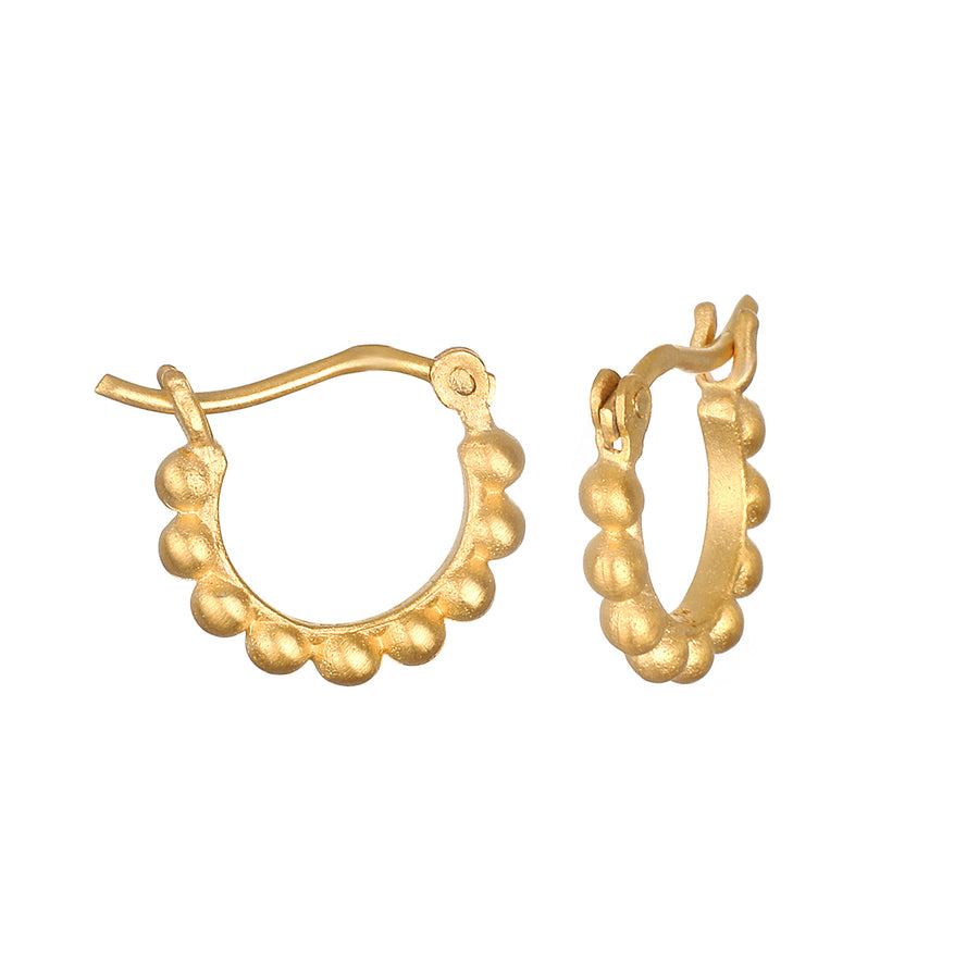 Simple Treasure Dot Hoop Gold Earrings