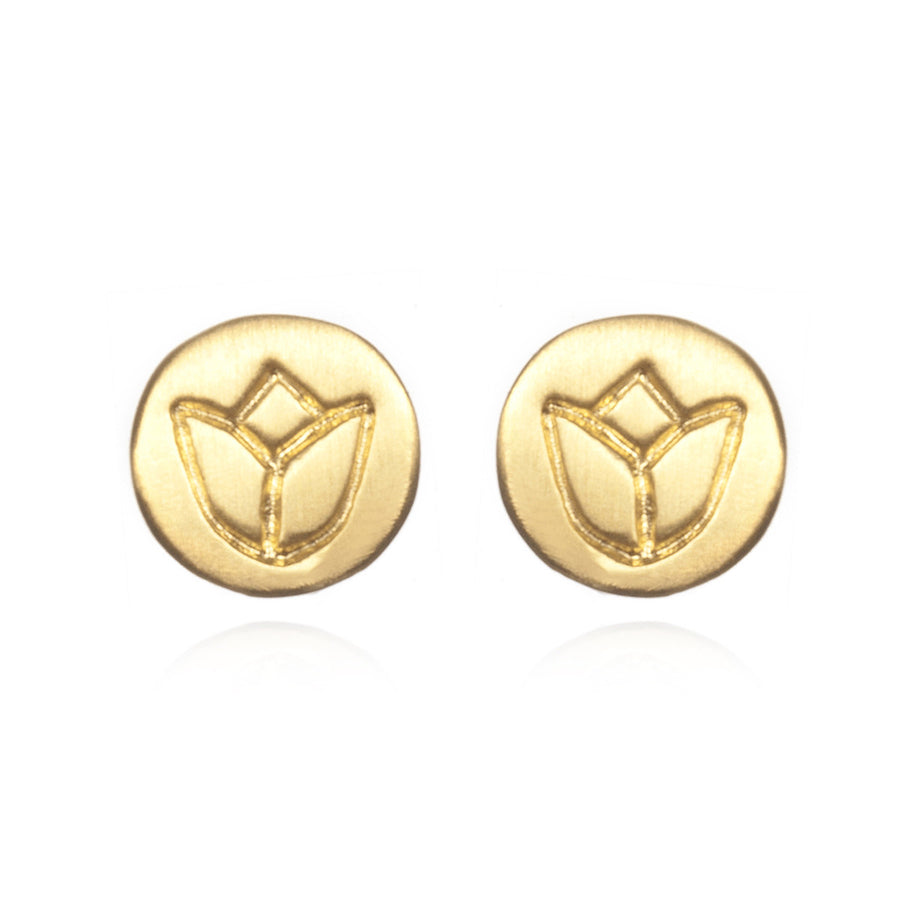 Gold Lotus Stud Earrings - Satya Online