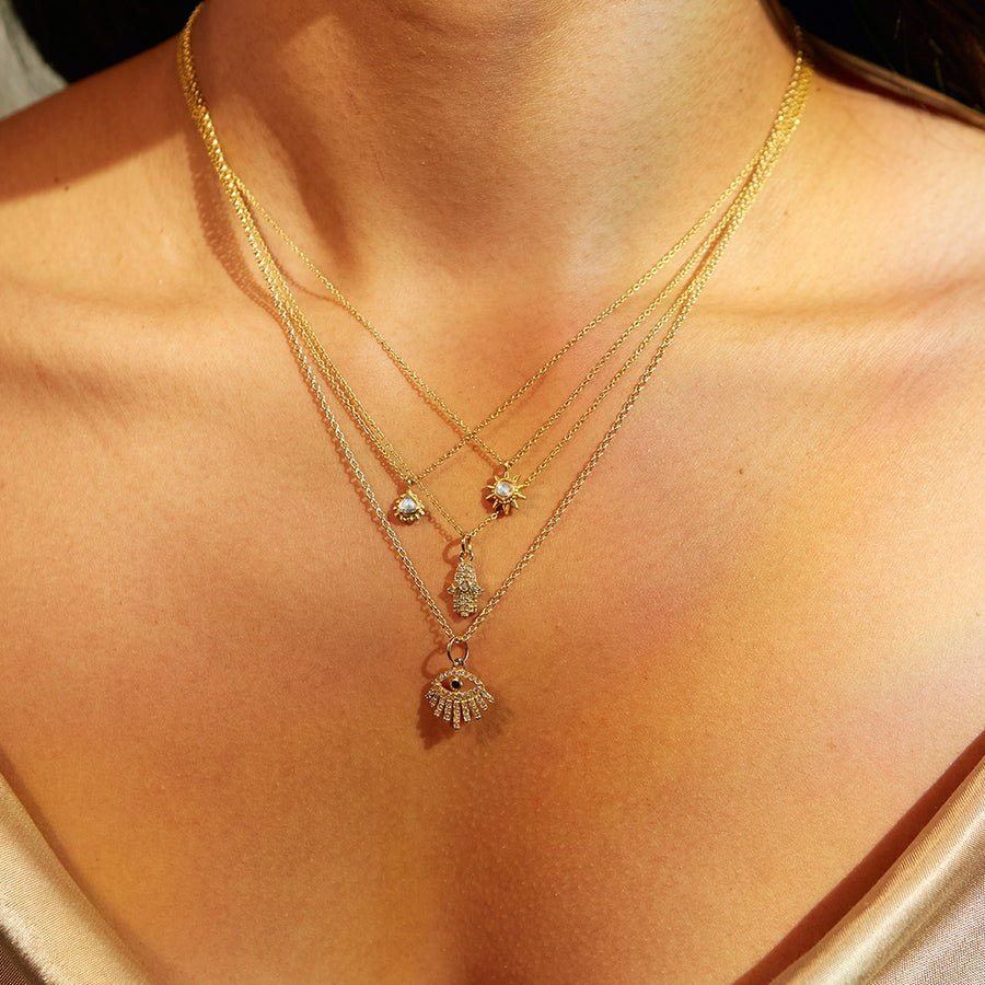 All-Seeing Eye 14kt Gold Diamond Necklace