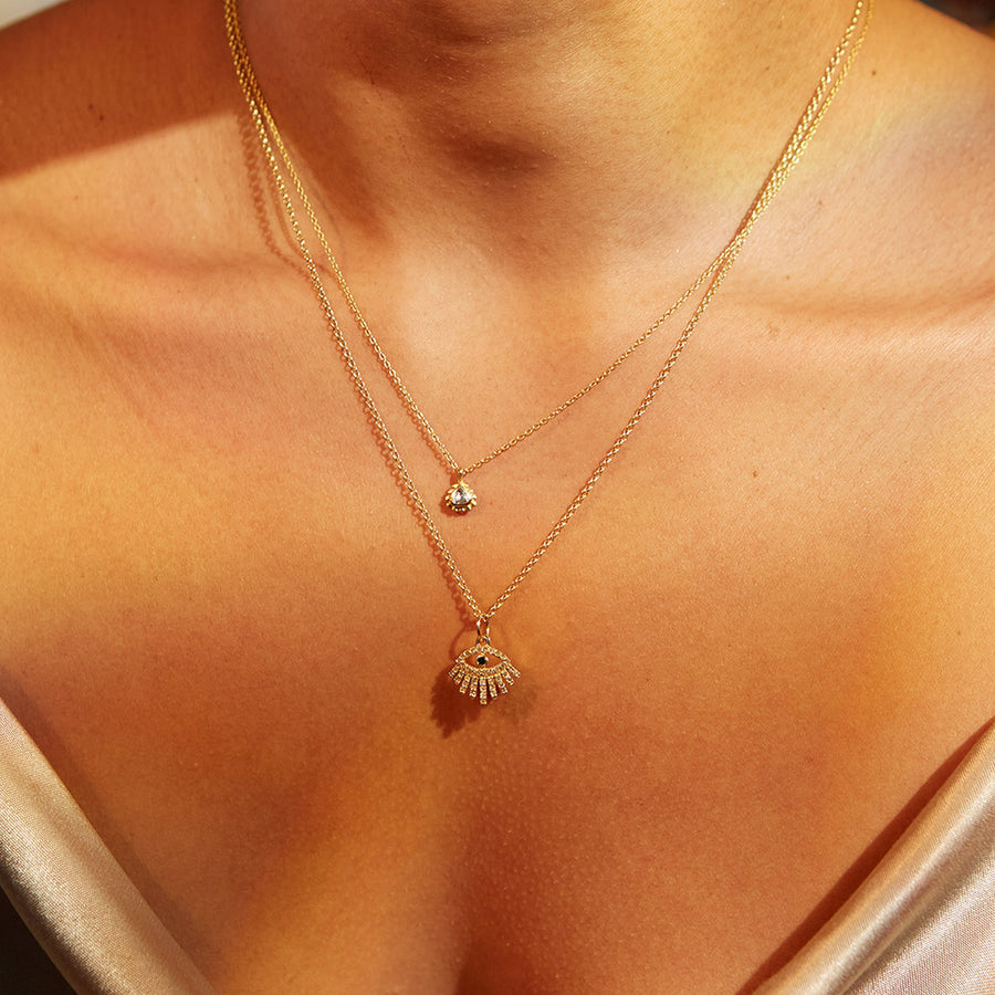 All-Seeing Eye 14kt Gold Diamond Necklace