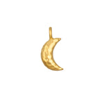 Goddess Moon Charm in hammered 18kt gold plate, representing nourishment and protection, perfect for a personalized spiritual jewelry collection, ideal for meditation, manifestation, and yoga practices.