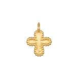 Faithful Cross Charm in 18kt gold plating, a symbol of faith and spirituality. Perfect for enhancing your meditation and yoga practices, this meaningful talisman complements your spiritual jewelry collection and embodies protection and manifestation.