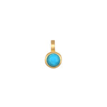 Turquoise Bezel Charm showcasing a vibrant turquoise stone set in a gold-plated bezel, perfect for spiritual jewelry enthusiasts seeking meaningful talismans for meditation and manifestation.