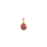 Pink Tourmaline Bezel Charm showcases a beautifully crafted pink stone set in 18kt gold plate, perfect for adding a meaningful element to your spiritual jewelry collection. Ideal for meditation, this talisman symbolizes protection and manifestation, making it a wonderful addition to your charm necklace.