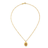 Lotus Amethyst Birthstone Locket Necklace - February displayed on a delicate chain, showcasing the beauty of spiritual jewelry. This meaningful piece serves as a talisman for meditation and manifestation, embodying the essence of the sun, moon, and zodiac.
