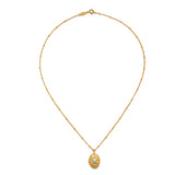 Detailed image of the Lotus Pearl Birthstone Locket Necklace - June, showcasing its beauty and functionality as spiritual jewelry, perfect for enhancing your yoga and mindfulness journey.