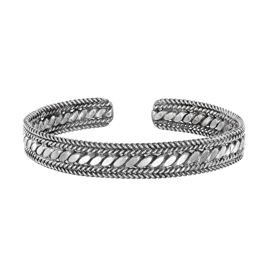 Grounded in Serenity Sterling Silver Men's Cuff