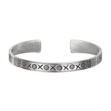 Grounded in Fortitude Sterling Silver Men's Cuff featuring intricate patterns, perfect as spiritual jewelry for meditation or as a talisman. This meaningful piece symbolizes strength and protection, ideal for yoga and manifestation practices.