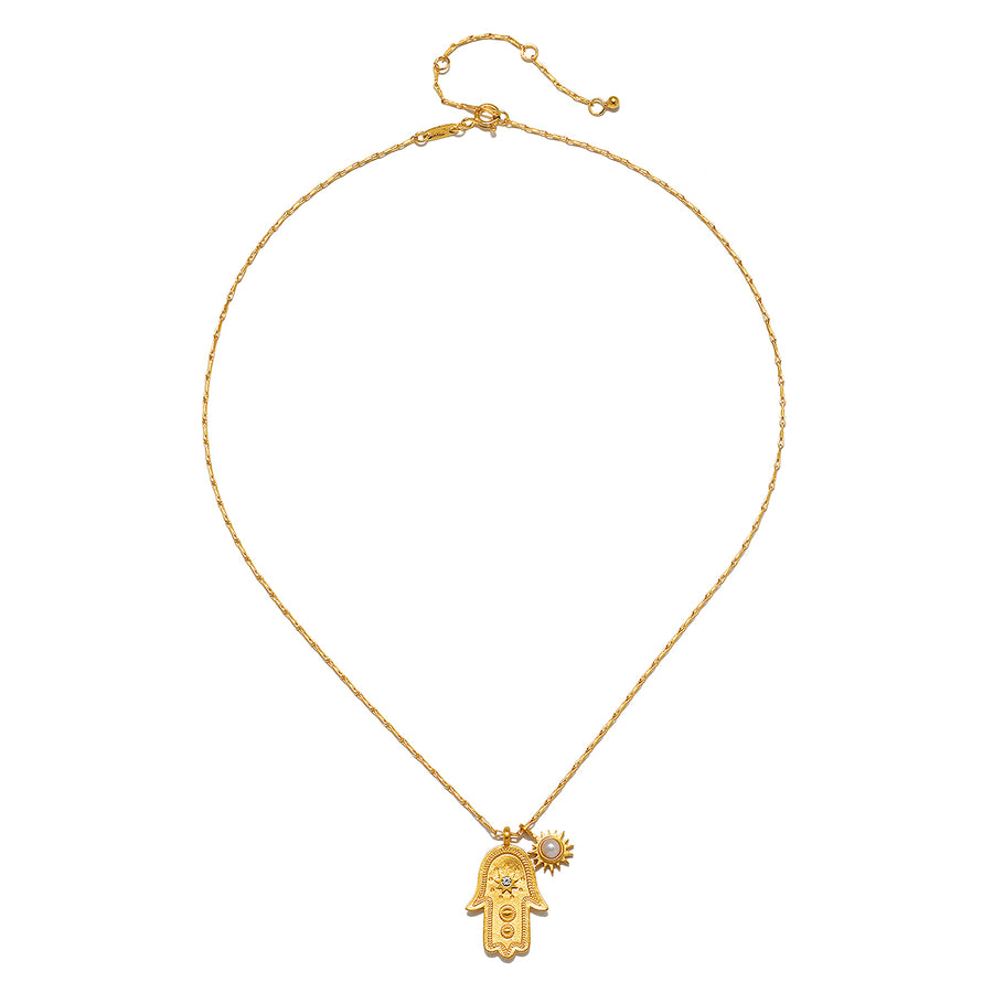 Protected and Empowered Hamsa Necklace by Kelly Brabants