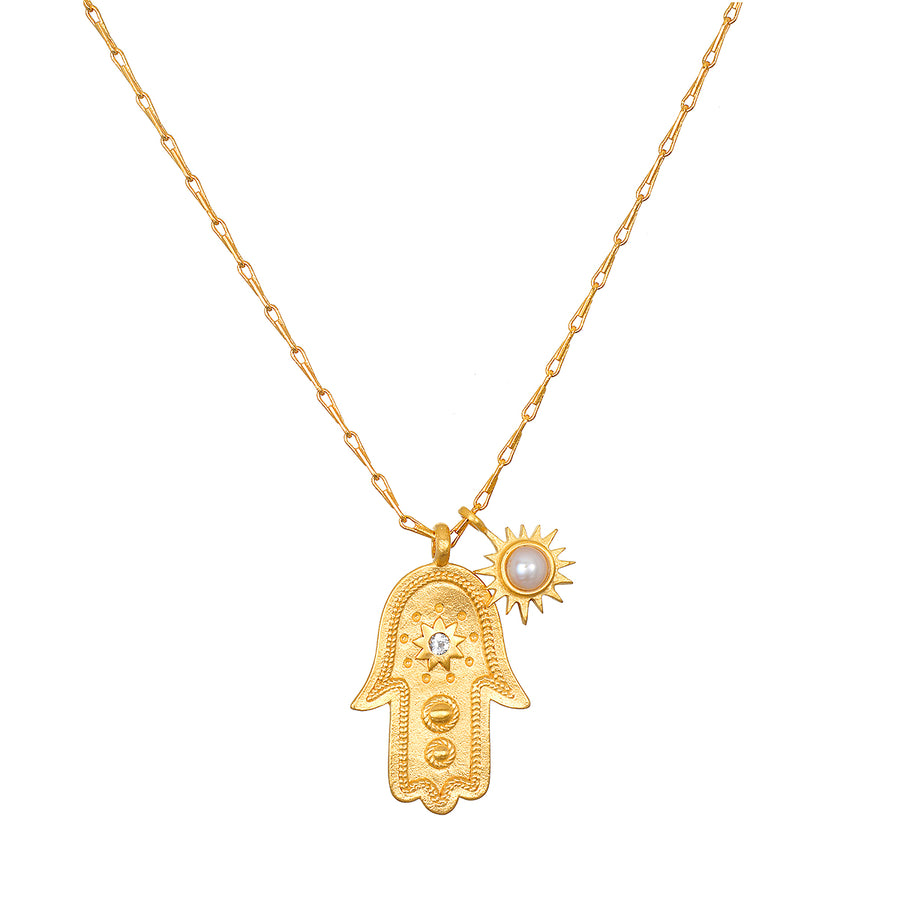Protected and Empowered Hamsa Necklace by Kelly Brabants