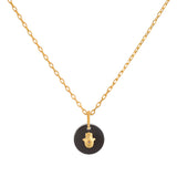 Black Onyx Hamsa Pendant Necklace
