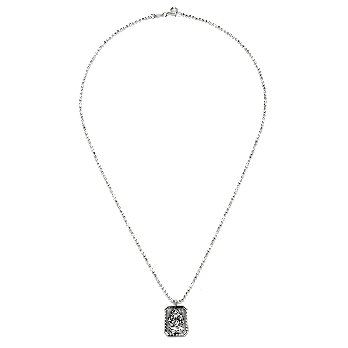 Another view of the Ganesha Hindu God, Bestower of Good Fortune Necklace showcasing its intricate design, ideal for spiritual practices like yoga, meditation, or as a charm that symbolizes good fortune and spiritual meaning.
