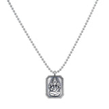 Ganesha Hindu God, Bestower of Good Fortune Necklace featuring a detailed pendant of Ganesha on a sterling silver chain, perfect for enhancing your spiritual journey in meditation and as a meaningful talisman for protection and manifestation.