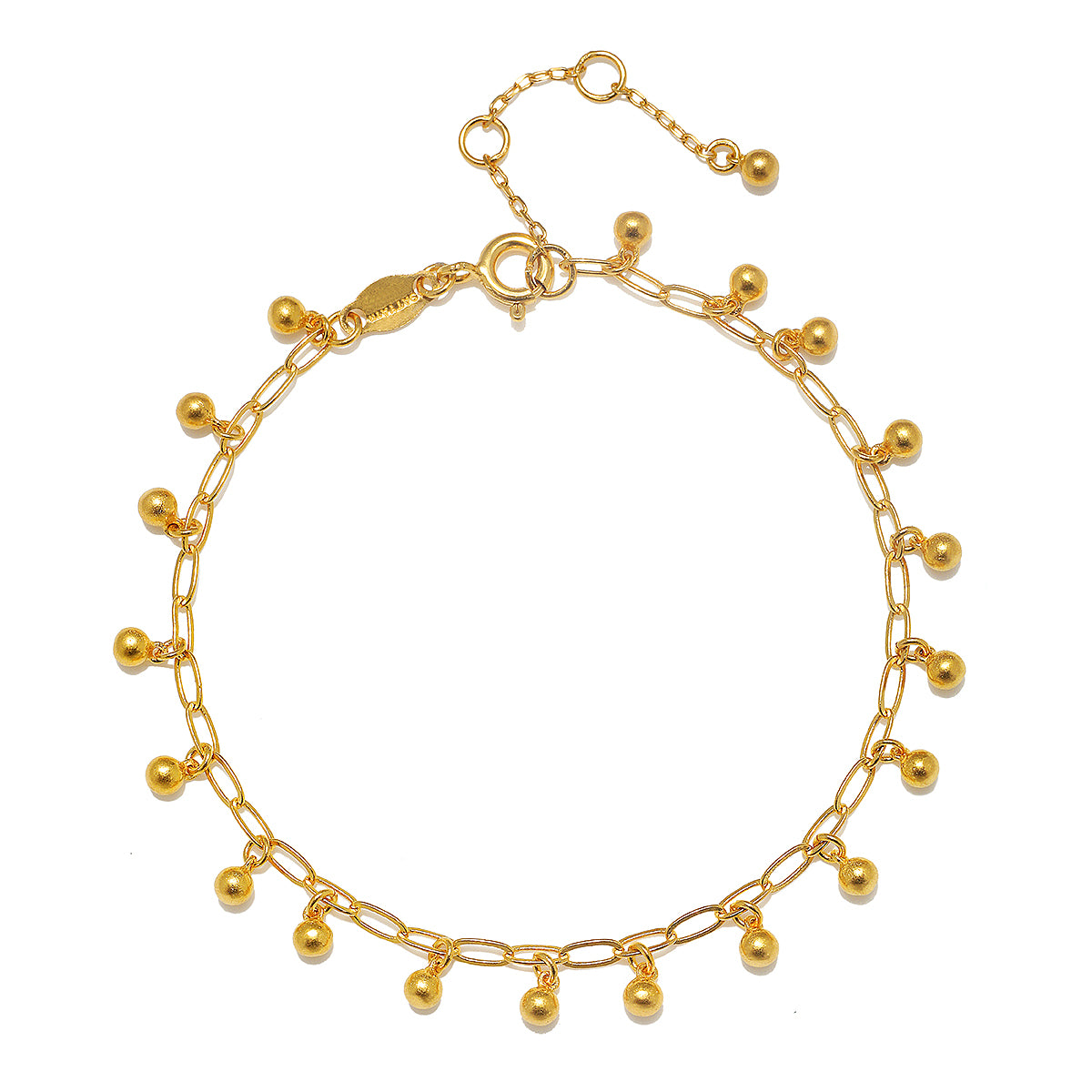 Joyful Bell Bracelet featuring delicate gold bell-shaped pendants, showcasing a stunning design perfect for spiritual jewelry, meditation, and meaningful charms for your layered look.