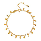 Joyful Bell Bracelet featuring delicate gold bell-shaped pendants, showcasing a stunning design perfect for spiritual jewelry, meditation, and meaningful charms for your layered look.