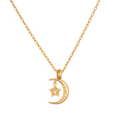 Crescent Moon & Star Necklace