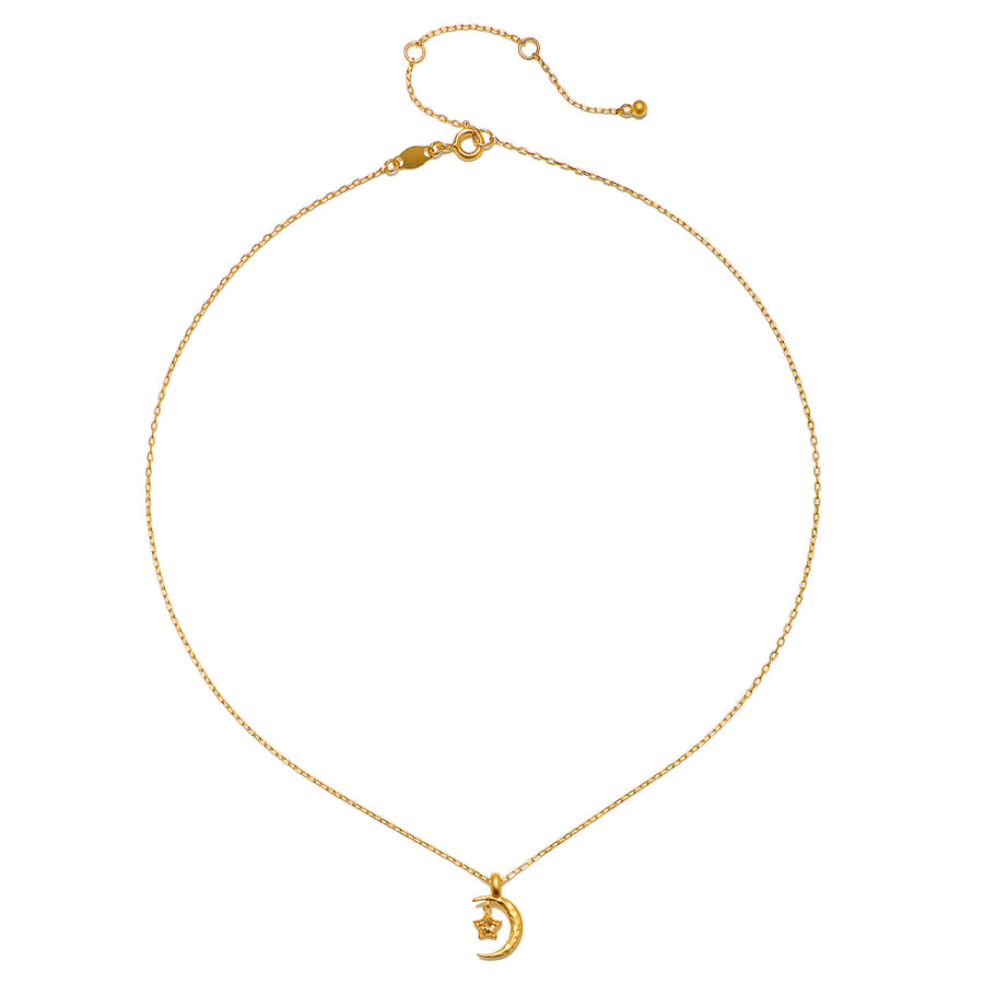 Dual Guides Crescent Moon Necklace