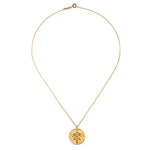 The Aligned in Purpose Chakra Necklace displayed elegantly, featuring its intricate design. This piece represents spiritual jewelry that supports meditation practices, mantra, and yoga. Its meaningful and symbolic attributes create a protective aura, serving as a sacred amulet for manifestation and zodiac spirits.