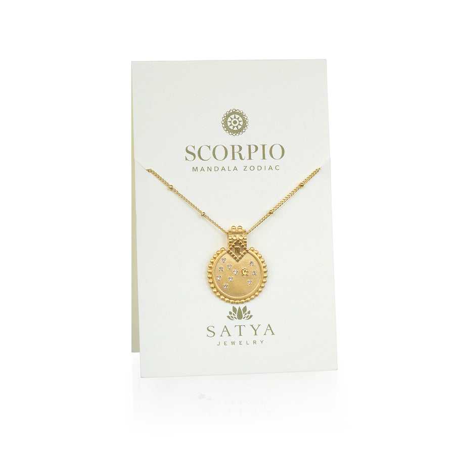Mandala Zodiac Scorpio Citrine Necklace - Satya Jewelry