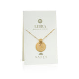 Mandala Zodiac Libra Pink Tourmaline Necklace beautifully displayed on a card, embodying spiritual jewelry and meaningful design, perfect for meditation, manifestation, and zodiac enthusiasts.