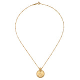 Side view of the Mandala Zodiac Gemini Pearl Necklace showcasing its elegant chain and details. This spiritual jewelry piece reflects the dualistic nature of Gemini, merging beauty with protection. It serves as a meaningful addition to any collection, enhancing meditation and manifestation practices.