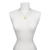 Model wearing the Mandala Zodiac Gemini Pearl Necklace, showcasing the elegant design and its significance in spiritual practices, meditation, and astrology, serving as a meaningful talisman for yoga and manifestation.