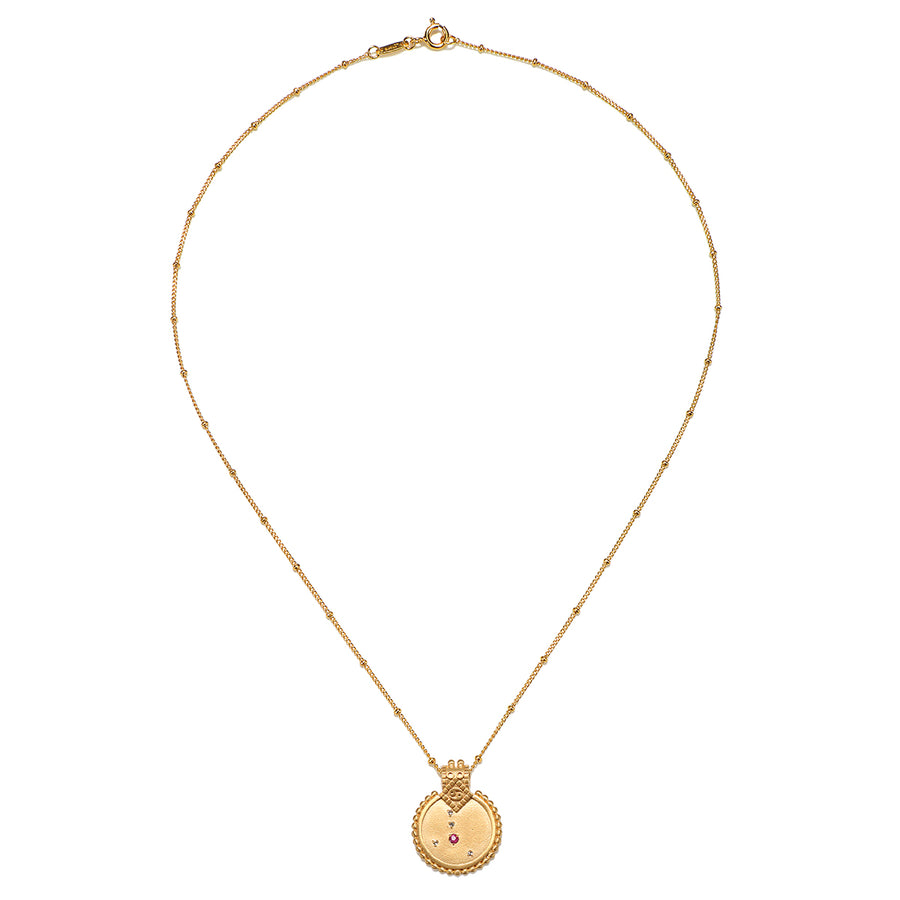 Mandala Zodiac Cancer Ruby Necklace - Satya Jewelry