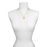 Mandala Zodiac Cancer Ruby Necklace displayed on a bust, showcasing its elegance as a meaningful talisman for manifestation and spiritual protection in the zodiac realm.