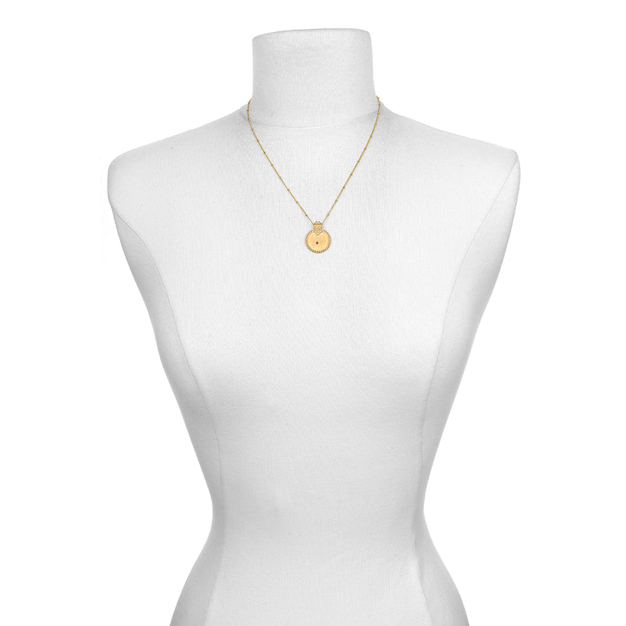 Mandala Zodiac Cancer Ruby Necklace - Satya Jewelry