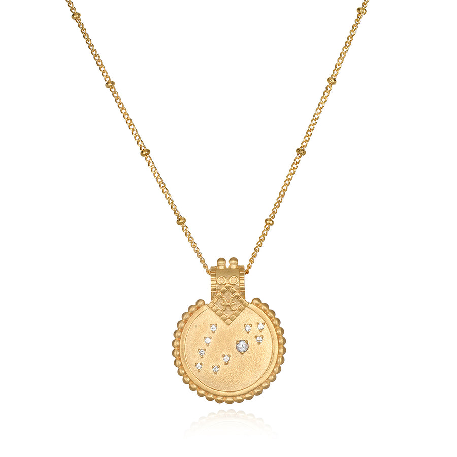 Mandala Zodiac Pisces Aquamarine Necklace - Satya Jewelry