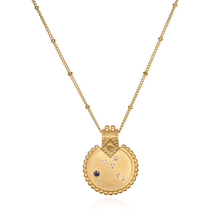 Mandala Zodiac Virgo Sapphire Necklace - Satya Jewelry