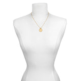 The Mandala Zodiac Aquarius Amethyst Necklace displayed on a mannequin, emphasizing its unique design that resonates with those who appreciate meaningful and protective spiritual jewelry. This necklace is a beautiful representation of the zodiac, perfect for manifestation and yoga.