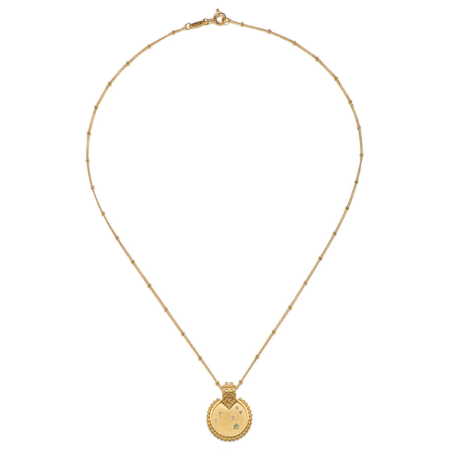 Mandala Zodiac Leo Peridot Necklace - Satya Jewelry
