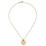 Mandala Zodiac Sagittarius Blue Topaz Necklace, a beautiful piece of spiritual jewelry designed to enhance meditation and serve as a talisman for Sagittarius individuals, embodying meanings of protection and manifestation, perfect for yoga and spiritual practices.